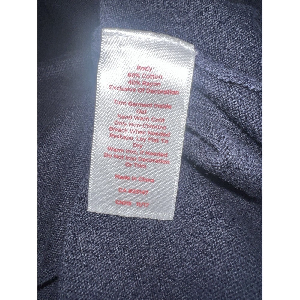 Ladybug Oprah Magazine Size 3X P Collection Talbots Navy Red Women Top Blouse - Picture 6 of 7